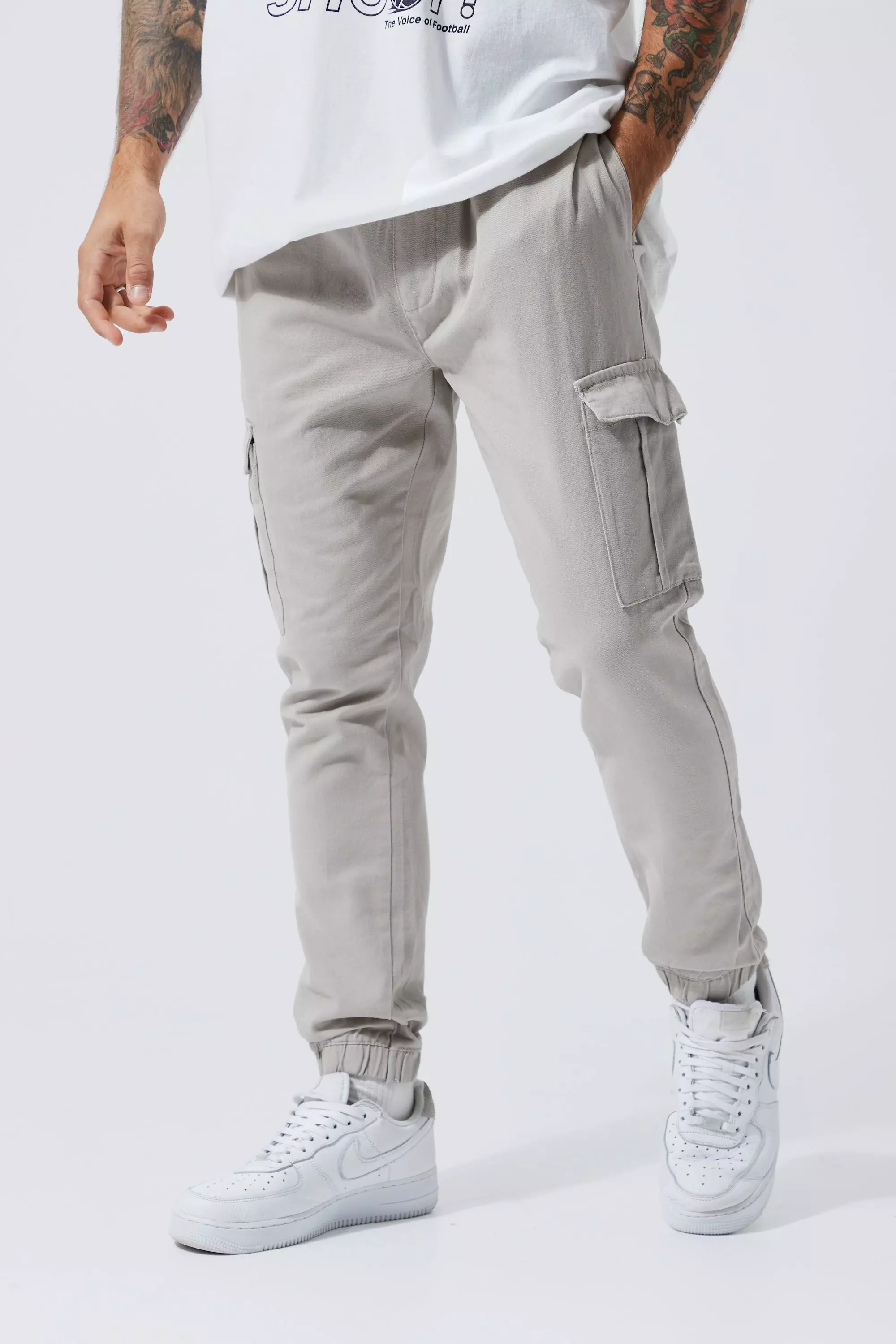 Skinny cargo sale joggers mens